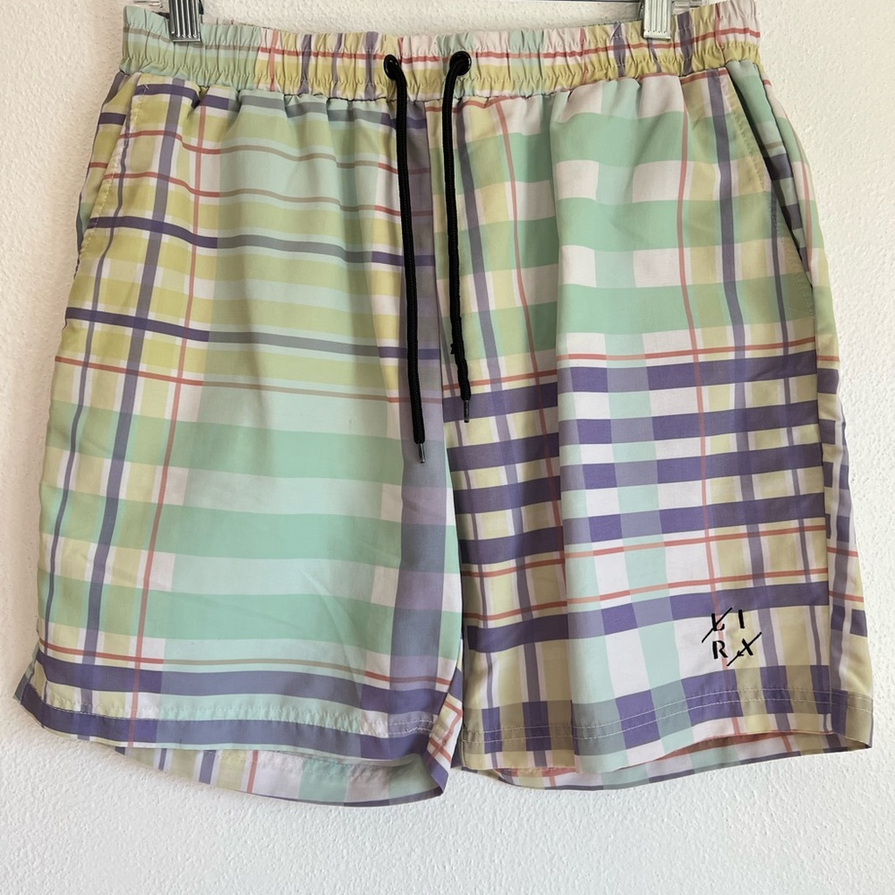 LIRA CRTV/SCTV Mens‎ Jogger Plaid Pockets Outdoor Logo Drawstring Shorts Large